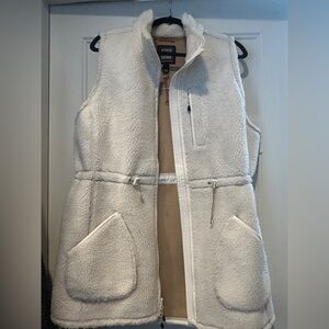 Duluth Trading Company Alaskan Hard Gear Women's White Fleece Vest Large